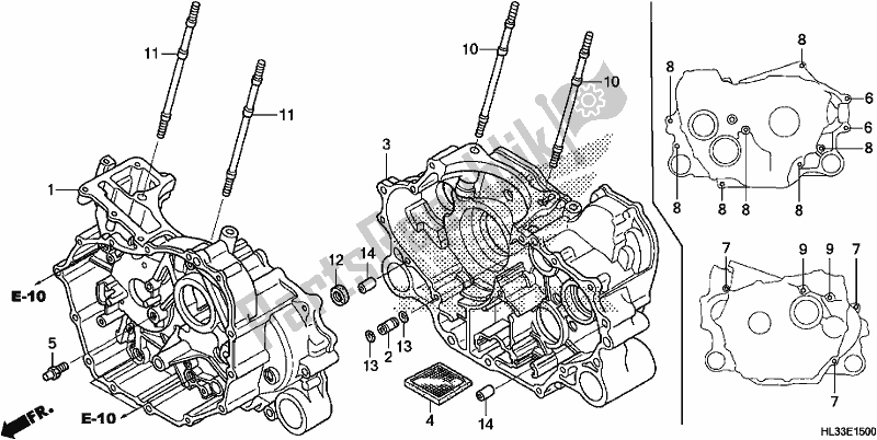 Todas las partes para Caja Del Cigüeñal de Honda SXS 700M2P 2018