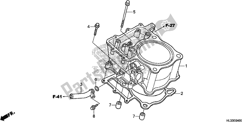 All parts for the Cylinder of the Honda SXS 700M2P 2018