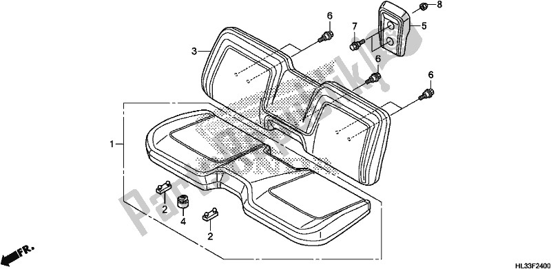 All parts for the Front Seat of the Honda SXS 700M2P 2018