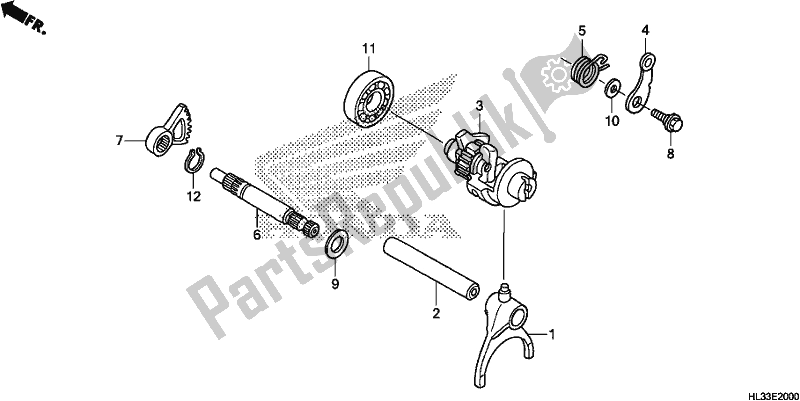 Tutte le parti per il Forcella Del Cambio del Honda SXS 700M2P 2018