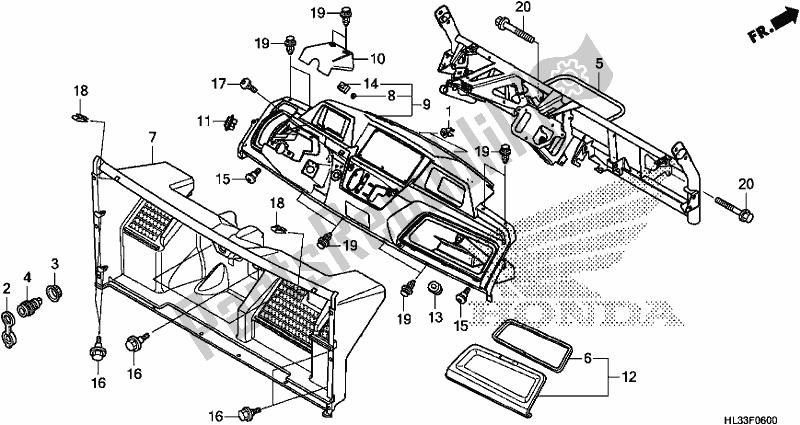 All parts for the Instrument Panel of the Honda SXS 700M2P 2018