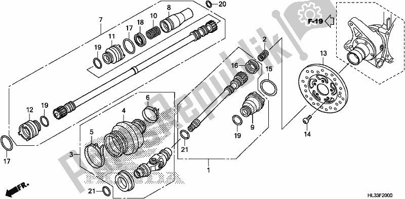 Toutes les pièces pour le Arbre De Transmission du Honda SXS 700M2P 2018