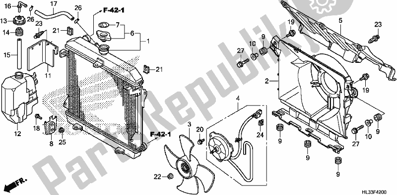 Toutes les pièces pour le Radiateur du Honda SXS 700M2P 2018