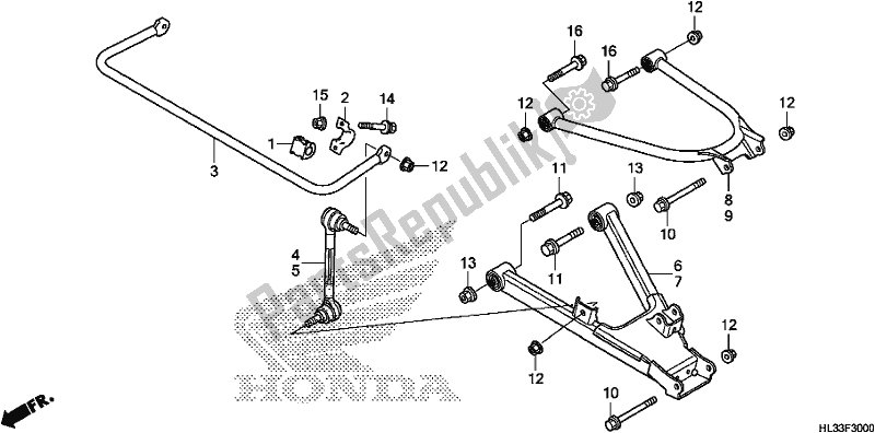 All parts for the Rear Arm of the Honda SXS 700M2P 2018