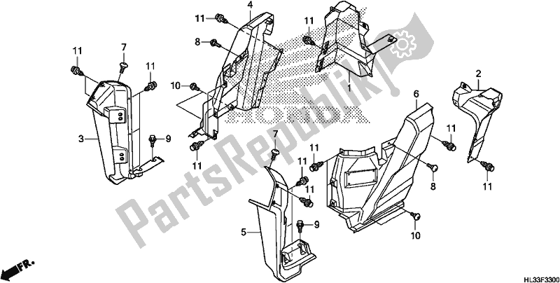 All parts for the Side Cover of the Honda SXS 700M2P 2018