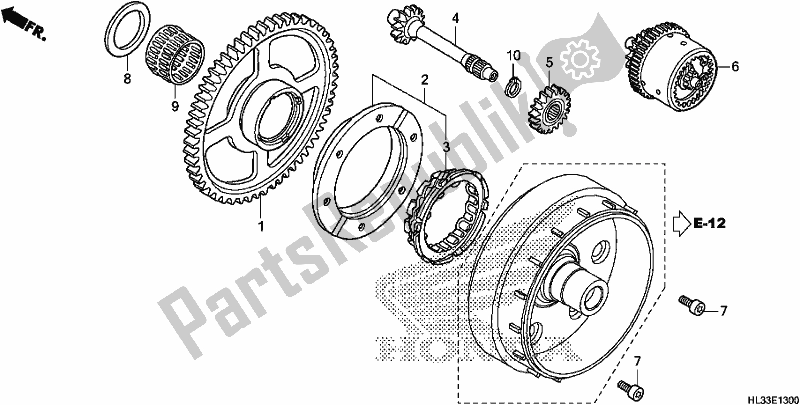 All parts for the Starting Gear of the Honda SXS 700M2P 2018