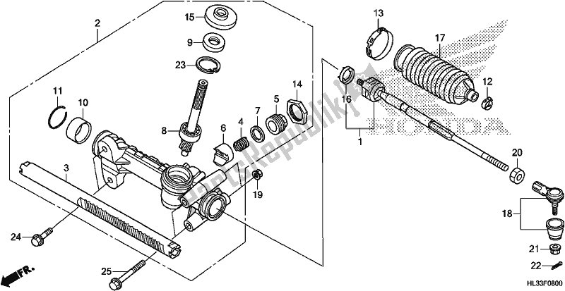 Toutes les pièces pour le Steering Gear Box/tie Rod du Honda SXS 700M2P 2018