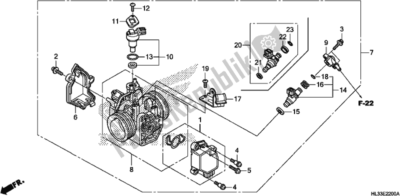 All parts for the Throttle Body of the Honda SXS 700M2P 2018