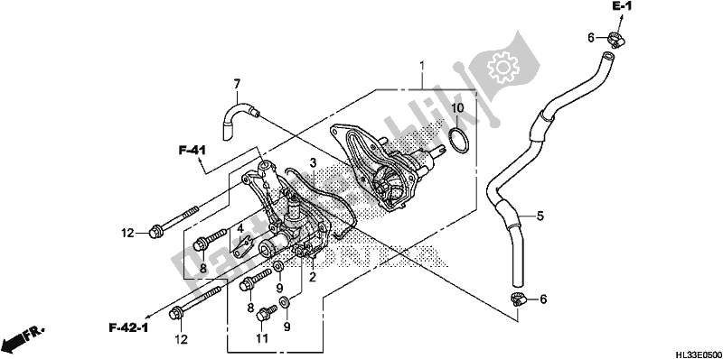 Toutes les pièces pour le Pompe à Eau du Honda SXS 700M2P 2018