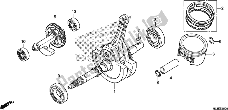 All parts for the Crankshaft/piston of the Honda SXS 700M2P 2019