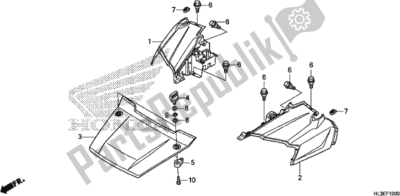 All parts for the Front Fender/hood of the Honda SXS 700M2P 2019