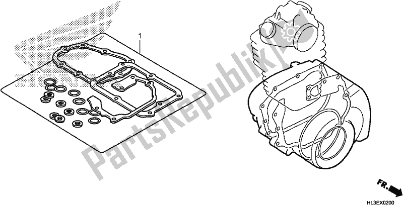 All parts for the Gasket Kit B of the Honda SXS 700M2P 2019