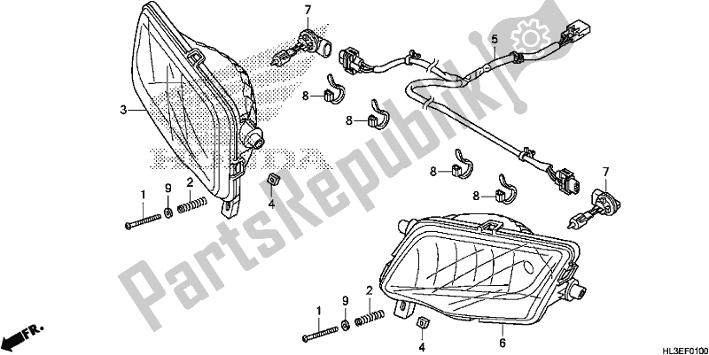 Toutes les pièces pour le Phare du Honda SXS 700M2P 2019