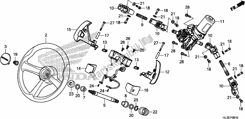 Tutte le parti per il Steering Wheel/steering Shaft del Honda SXS 700M2P 2019
