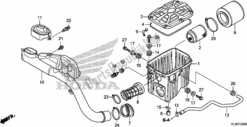 Alle onderdelen voor de Luchtfilter van de Honda SXS 700M2P 2020