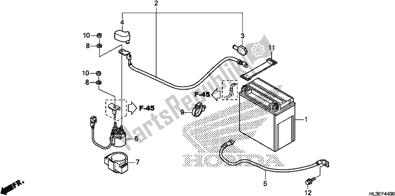 All parts for the Battery of the Honda SXS 700M2P 2020