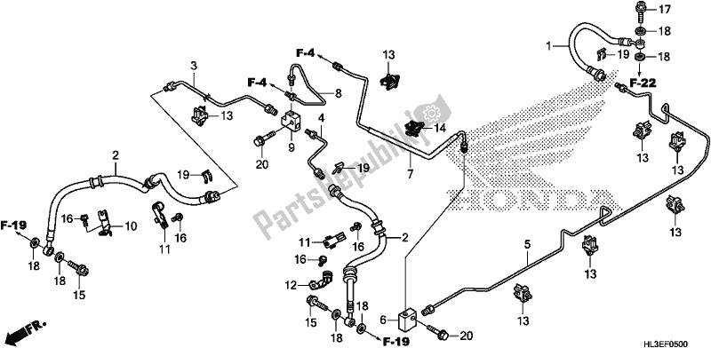 Todas as partes de Tubo De Freio do Honda SXS 700M2P 2020