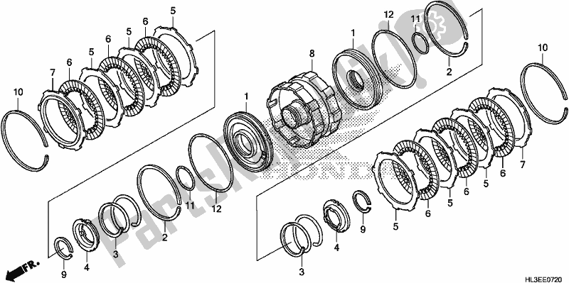 Tutte le parti per il Frizione (2-3) del Honda SXS 700M2P 2020