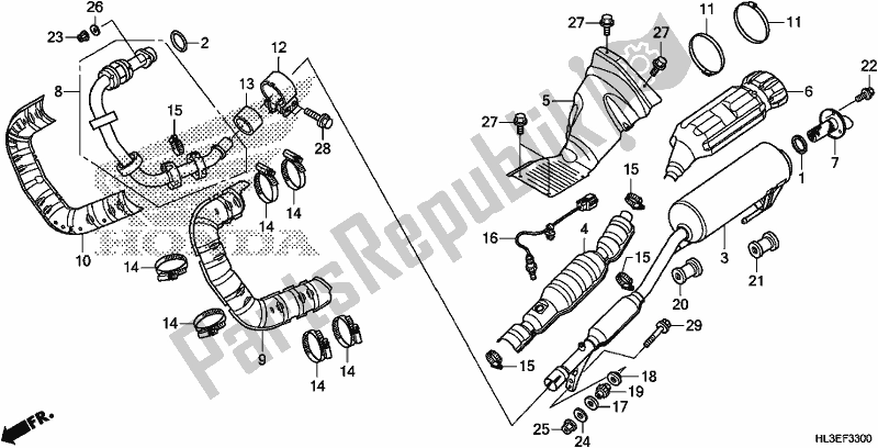 Todas las partes para Silenciador De Escape de Honda SXS 700M2P 2020