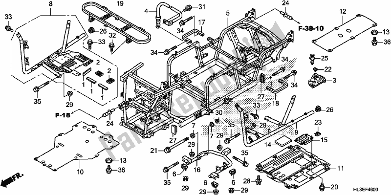 Tutte le parti per il Corpo Del Telaio del Honda SXS 700M2P 2020