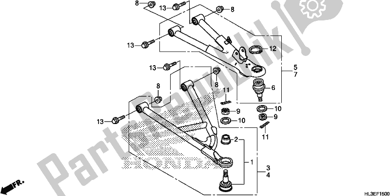 Tutte le parti per il Braccio Anteriore del Honda SXS 700M2P 2020