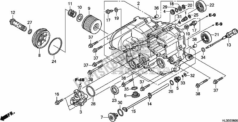 Tutte le parti per il Coperchio Del Carter Anteriore del Honda SXS 700M2P 2020