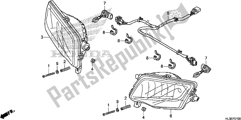 All parts for the Headlight of the Honda SXS 700M2P 2020