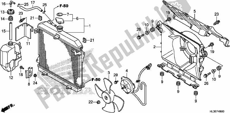 Todas las partes para Radiador de Honda SXS 700M2P 2020