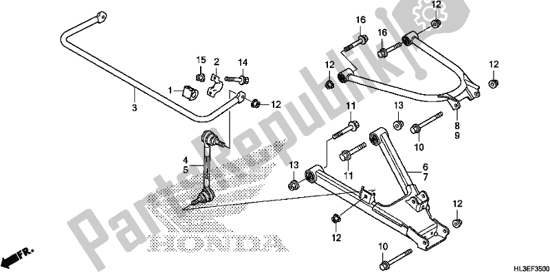 All parts for the Rear Arm of the Honda SXS 700M2P 2020