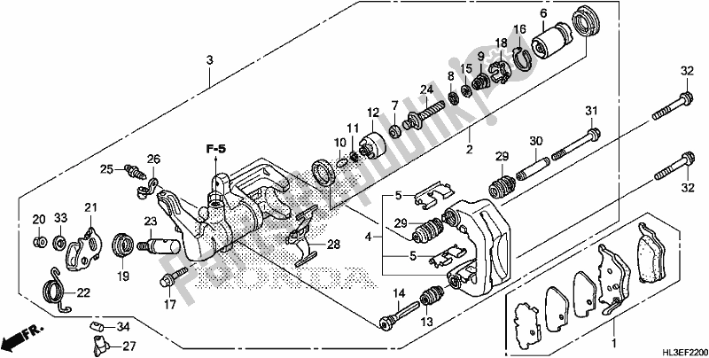 Wszystkie części do Zacisk Hamulca Tylnego Honda SXS 700M2P 2020