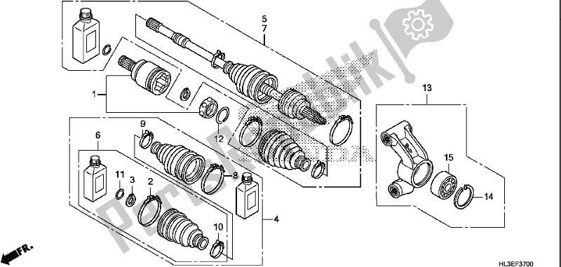 Tutte le parti per il Rear Knuckle/rear Driveshaft del Honda SXS 700M2P 2020