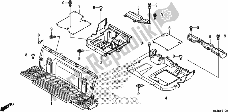 Tutte le parti per il Seat Bottom Cover del Honda SXS 700M2P 2020