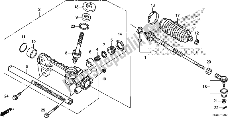 Wszystkie części do Steering Gear Box/tie Rod Honda SXS 700M2P 2020