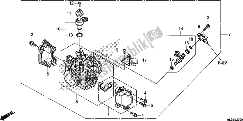 All parts for the Throttle Body of the Honda SXS 700M2P 2020