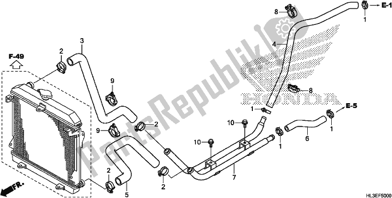 Tutte le parti per il Water Pipe/water Hose del Honda SXS 700M2P 2020