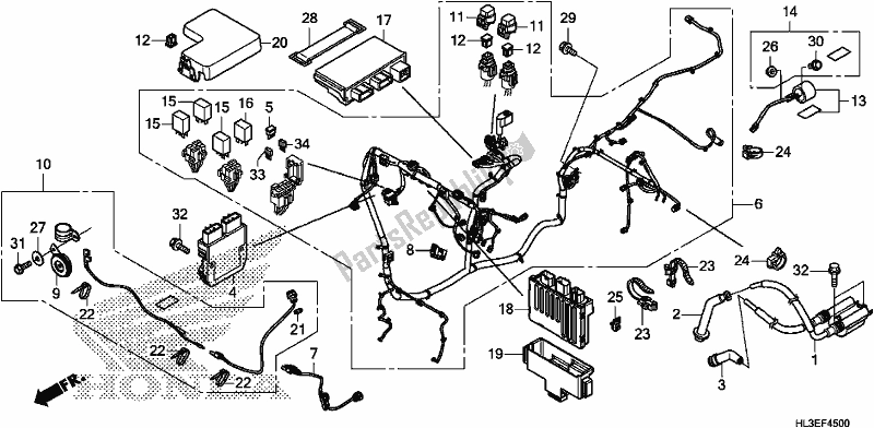 Tutte le parti per il Cablaggio del Honda SXS 700M2P 2020