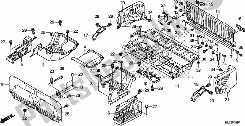 Tutte le parti per il Bed Plate/rear Gate del Honda SXS 700M4P 2017