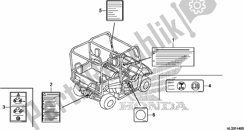 All parts for the Caution Label of the Honda SXS 700M4P 2017