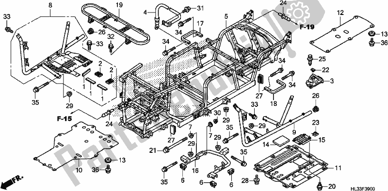 Tutte le parti per il Corpo Del Telaio del Honda SXS 700M4P 2017