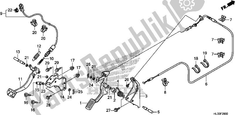 All parts for the Pedal of the Honda SXS 700M4P 2017