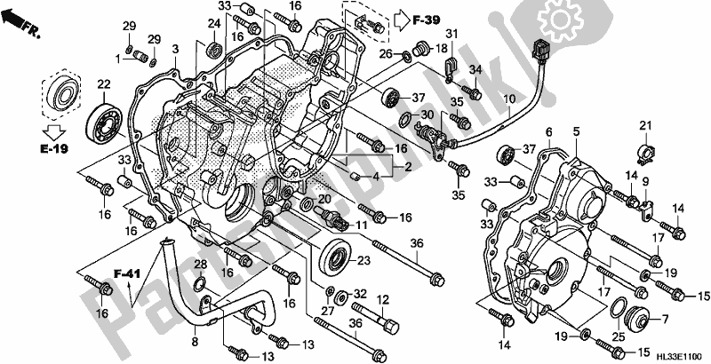 Tutte le parti per il Coperchio Del Carter Posteriore del Honda SXS 700M4P 2017