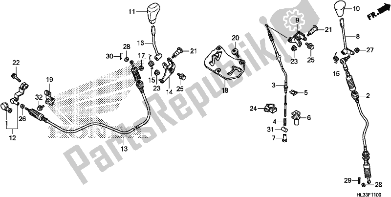 Tutte le parti per il Shift Lever/select Lever del Honda SXS 700M4P 2017