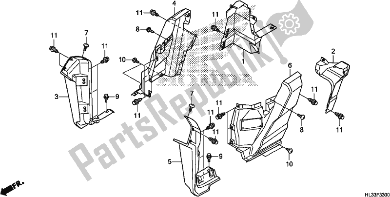 Tutte le parti per il Coperchio Laterale del Honda SXS 700M4P 2017