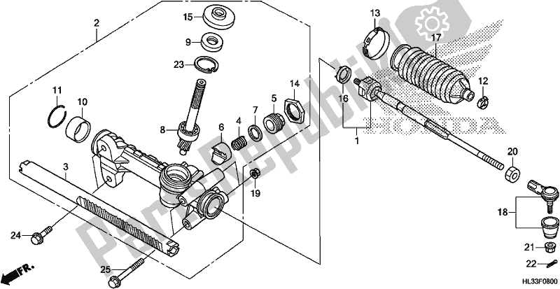 Todas as partes de Steering Gear Box/tie Rod do Honda SXS 700M4P 2017