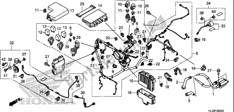 Tutte le parti per il Cablaggio del Honda SXS 700M4P 2017