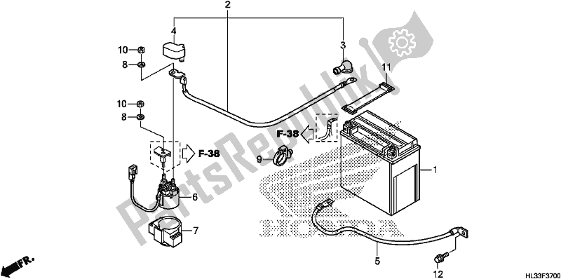 All parts for the Battery of the Honda SXS 700M4P 2018