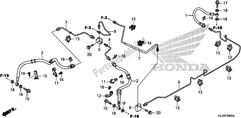 Todas as partes de Tubo De Freio do Honda SXS 700M4P 2018