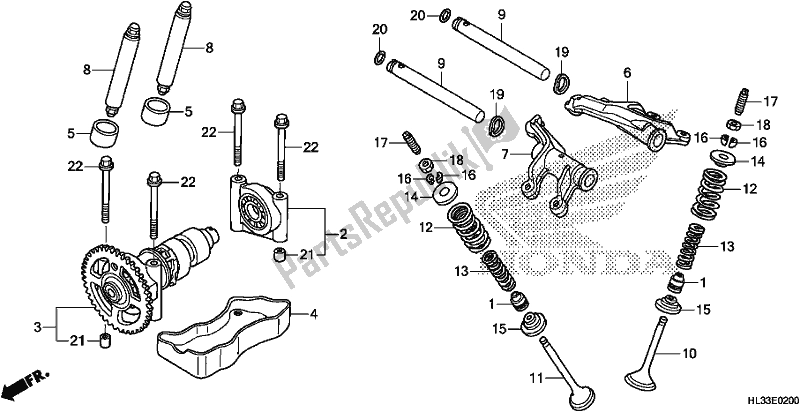 All parts for the Camshaft/valve of the Honda SXS 700M4P 2018