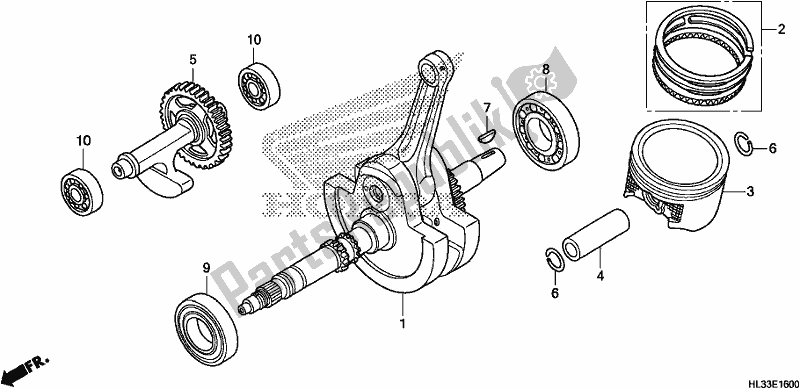 All parts for the Crankshaft/piston of the Honda SXS 700M4P 2018