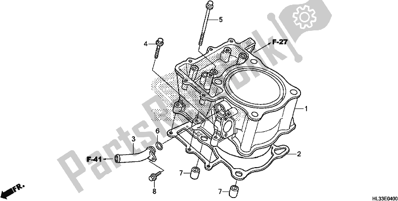 All parts for the Cylinder of the Honda SXS 700M4P 2018